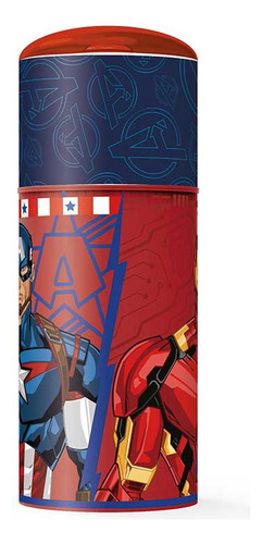 Botella Con Pjita Y Protector Avengers 350 Ml Color Rojo