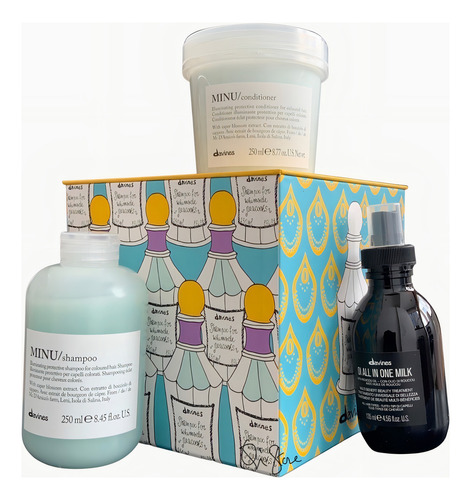 Davines Kit Minu Shampoo, Conditioner + Oil Milk 3 Producto