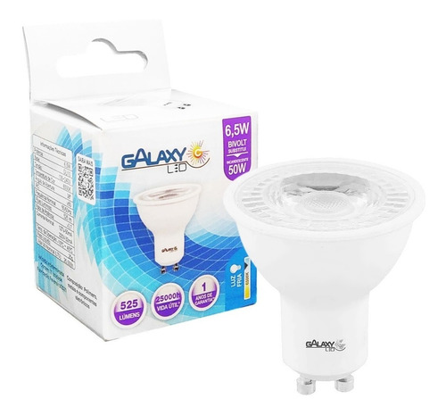 Lâmpada Dicróica Led Mr16 6,5w Gu10 Branco Frio Ou Quente