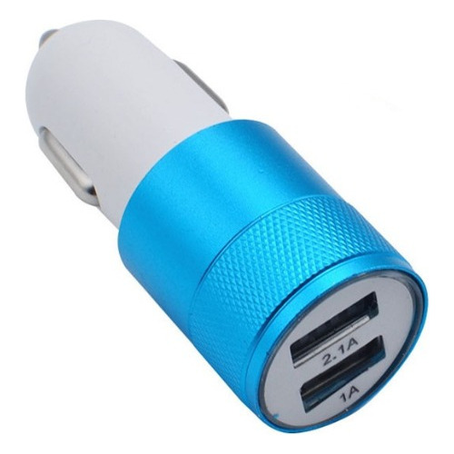 Carregador De Celular Adaptador Universal Veicular Usb Azul