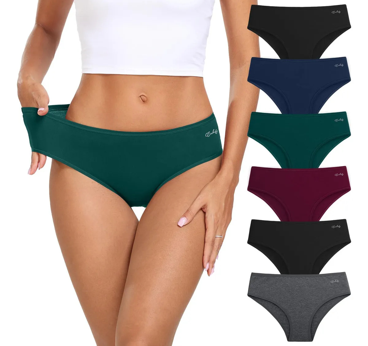 Ropa Interior De Algodón Para Mujer Coskefy, Paquete De 6 Un