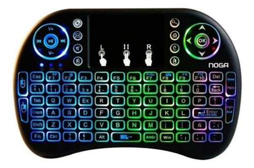 Mini Teclado Inalámbrico Smart Noga Retroiluminado Color del teclado Negro Idioma Español