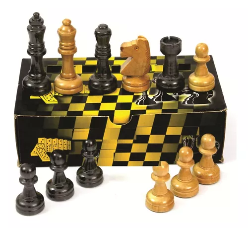 Peças de xadrez de madeira - French Staunton, rei 9,5 cm, tamanho oficial  FIDE