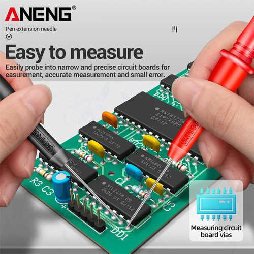 Set 3 Pares Puntas Aguja Multímetro Pcb Protoboard Pruebas