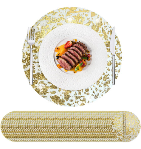 Manteles Desechables Dorados De 13 Para Mesa Y Boda