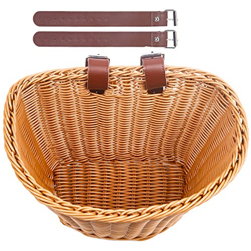 Woven Plastic Bike Baskets- Front D-shaped Bike Bicycle...