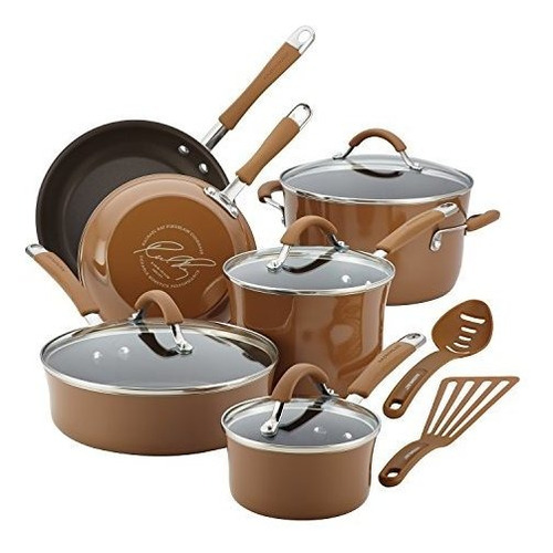 Rachael Ray Cucina Nonstick Cookware Pots And Pans Set, 12 P