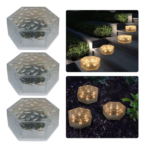Una Lámpara De Jardín Solar Hexagonal De Ladrillo De Hielo E