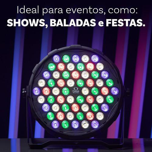Kit 4 Canhão Refletor 60 Leds Par 80w Rgb Iluminação Dj Dmx