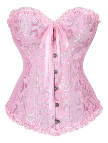 Corset Victoriano Shein Importado Modela Satinado Jacquard