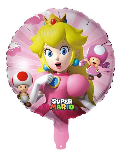 Globo Princesa Peach Cotillón Cumpleaños Mario 