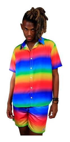 Camisa Estampada Arco Iris