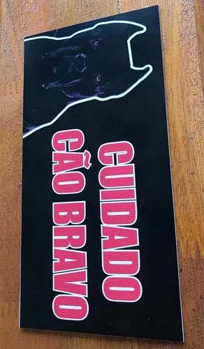 Placa Advertência Cuidado Cão Bravo Personalizado