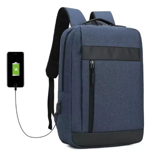 Mochila P/ Laptop Impermeable C/puerto Usb Compartimientos