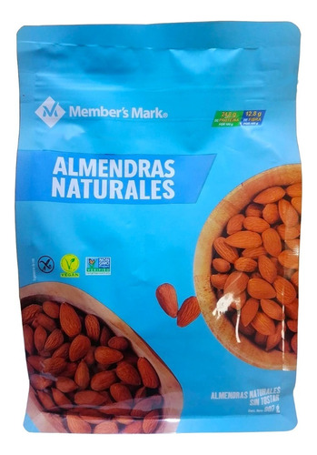 Bolsa De Almendras Naturales Sin Tostar Member's Mark 907 Gr