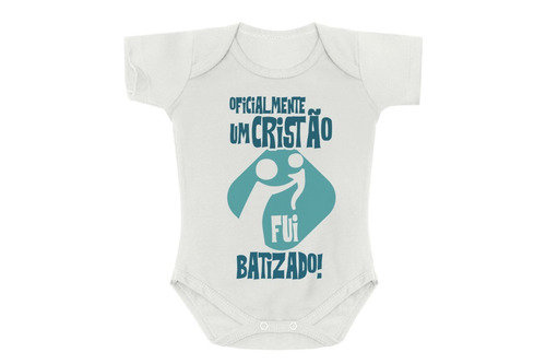 Body Bebe Menino Fui Batizado 100% Poliester