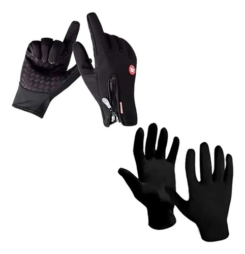 Guantes Neoprene C Cierre Tacticos + Primera Piel Fas Motos