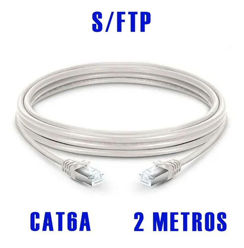 Cable De Red S/ftp Patch Cord Cat6a Blindado 2 Metros