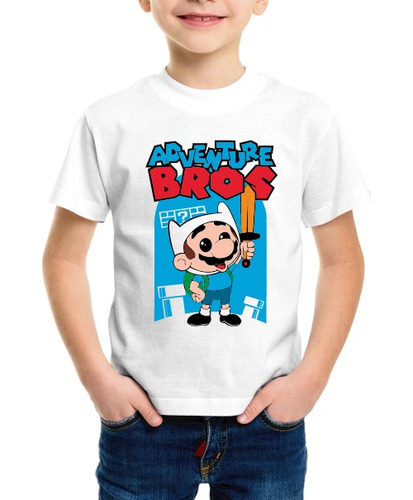 Polera Super Mario Bros Hora De Aventura Niño Niña Algodón