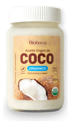 Aceite De Coco Virgen Natural Bioterra 360ml