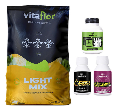 Sustrato Vitaflor Lightmix 50lt Con Amazonia Oro Flora 100cc