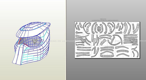 Casco Depredador Moto (x4) (leer) Papercraft (x Mail)