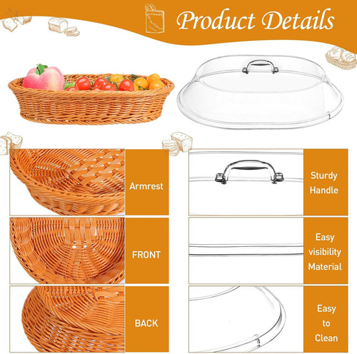 Nueva Cesta Redonda De Mimbre Para Pan Con Fruta Y Tapa.