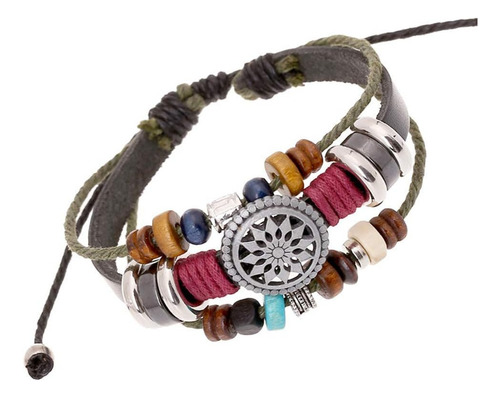 Mujer Señora Bohemia Viento Cuentas Multicapa Pulsera