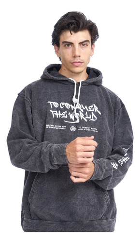 Buzo Canguro Frisado Hombre Overzide Estampado