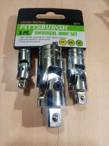 Adaptadores Para Ratchet 1/4,3/8,1/2 Tipo Cardan Pittsburgh