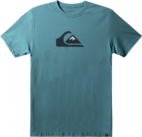 Quiksilver Mens Comp Logo Camiseta, Blanco, Pequeño