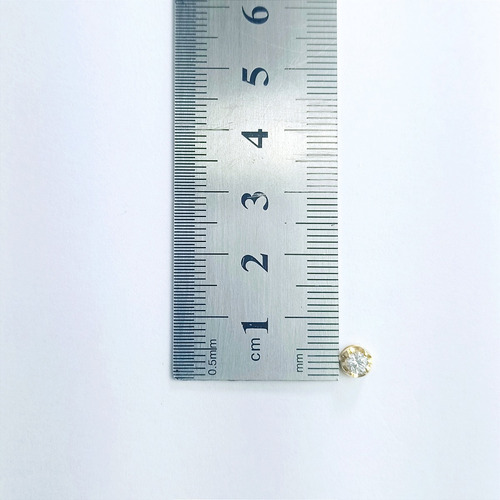 Imagem 4 de 4 de Brinco Solitario De Brilhante 15 Ptºs Em Ouro 18k/750
