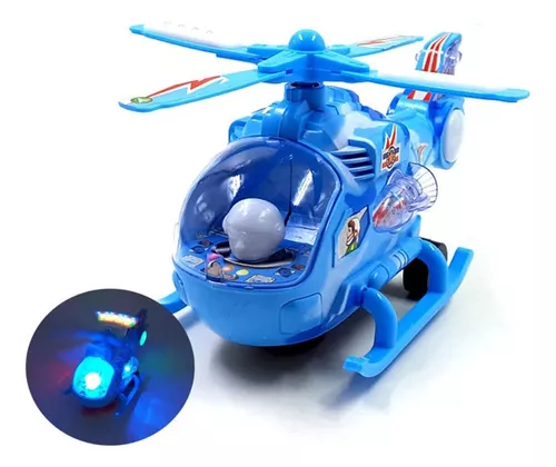 Kit Brinquedo Infantil com Avião e Helicóptero Eletrônicos Bate e