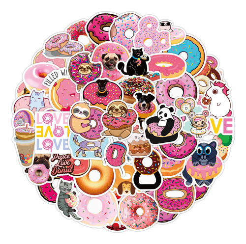 Pegatinas De Dibujos Animados De Donuts Kawaii Para Niños P