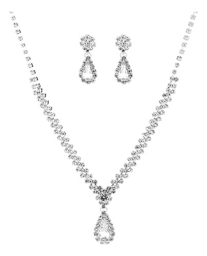 Exquisito Conjunto De Collar De Cadena De Diamantes De Imita