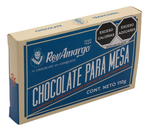 Chocolate Rey Amargo tradicional caja 40 tabletas 110gr