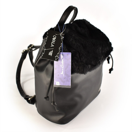 Imagen 5 de 6 de Mochila De Cuero Sintético Pelo Negra Mujer Jean Cartier
