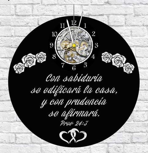 Reloj Corte Laser 3440 Frases Prov 24:3 Chico