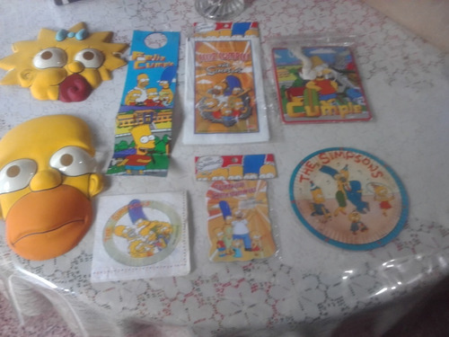 Los Simpsons Set Cumpleaños Retro + Caretas Lote