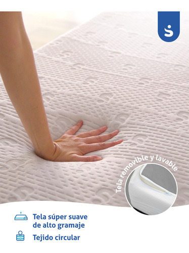 Colchón King Size Sensei | Memory Foam | Funda Removible | Clásico