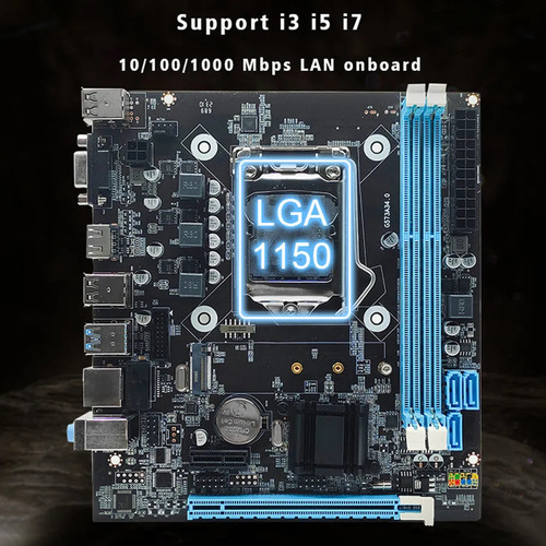 Placa Base H81 Micro-atx Lga1150 2 Ddr3 De 16 Gb Para Escrit