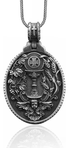 Medalla Collar Sagrada Comunion Plata 925: Regalo