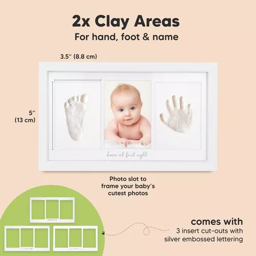 Marco de kit de manos y huellas de bebé sin tinta Marco de fotos  personalizado para bebé recién nacido Marco de bebé libre de desorden  Recuerdo – Yaxa Store