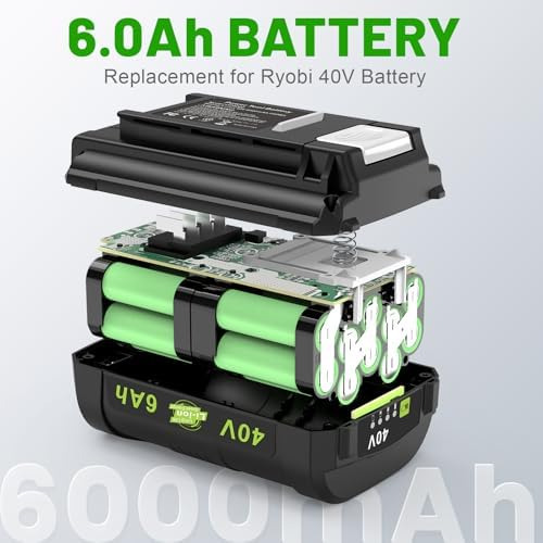 6.0ah 40v Op4050a Reemplazo Para Ryobi 40v Op4015 Op4040 Op4