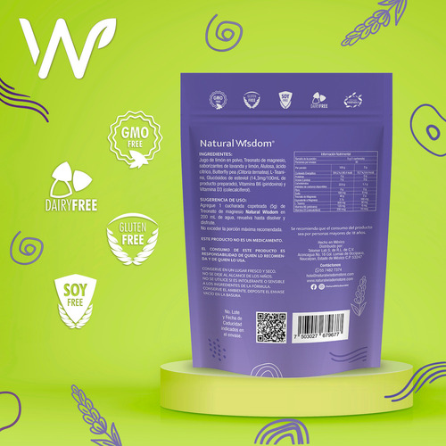 Nw Treonato De Magnesio En Polvo Con Alulosa L-teanina 150g Sabor Lavanda-Limón