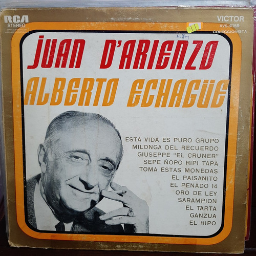 Vinilo Juan D Arienzo Canta Alberto Echague T1