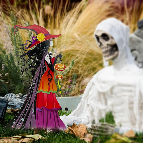 Cartel De Halloween Con Decoración De Jardín De 39cmx20cm