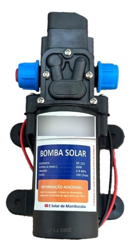 Bomba D'agua Solar Alta Pressão 12v 80w Automatica 130 Psi