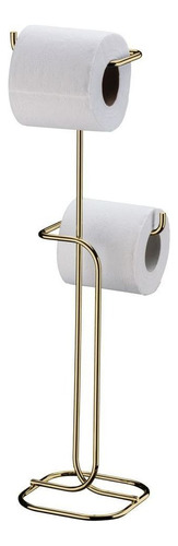 Porta Papel Higiênico Duplo Dourado Luxo