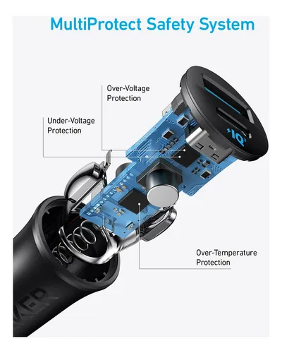 Cargador De Coche Anker Usb-c 30w Con 2 Puertos Tipo-c Powri